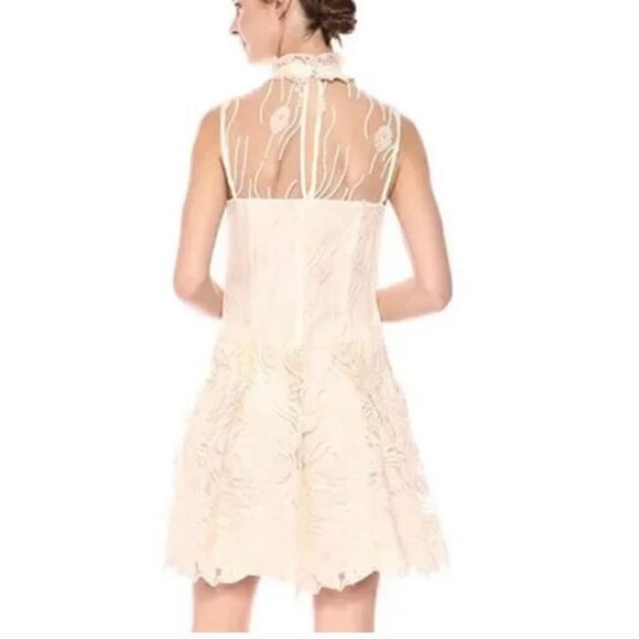 Nanette Lepore Bella Donna embroidery illusion neckline Balletcore minidress - Picture 2 of 16